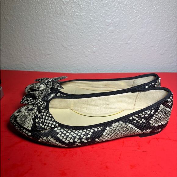 Sam Edelman Circus Snake Print leather Ballet Flats with bow size 7.5 - Picture 1 of 7
